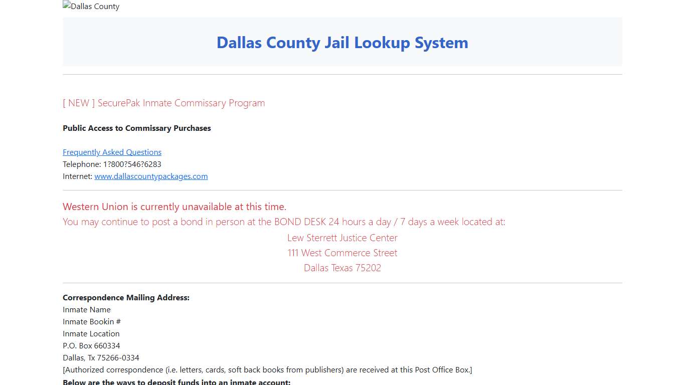 Dallas County Online Jail Search